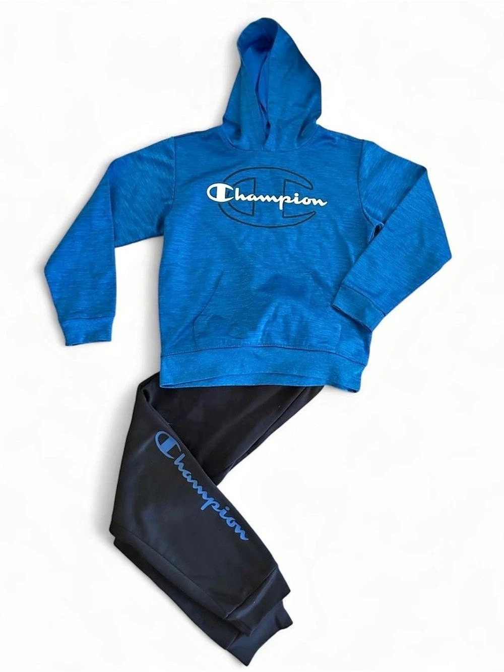 Champion Kids Blue & Black Hoodie Jogger Set